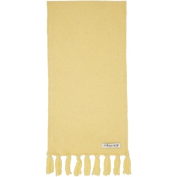 Yellow Knotted Fringe Scarf 222803M150003