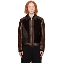 Brown Andalou Leather Jacket 241803M180014