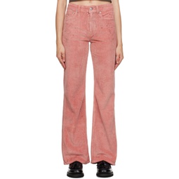 Pink Boot Cut Trousers 232803F069004
