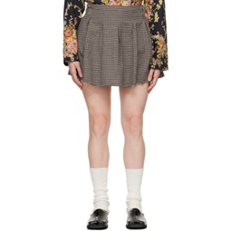 Gray & Brown Object Miniskirt 241803F090004