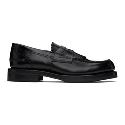 Black Fringed Loafers 241803M231000