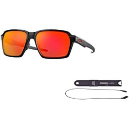 Oakley Parlay OO4143 Sunglasses for Men + BUNDLE Accessory Leash + BUNDLE with Designer iWear Care Kit
