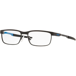 Oakley Youth OY3002 Steel Plate XS Rectangular Prescription Eyewear Frames, Satin Black on Blue/Demo Lens, 46 mm
