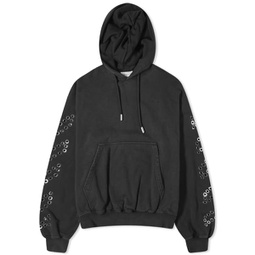 Off-White Eyelet Diagonal Popover Hoodie Black