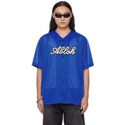 Blue Embroidered Shirt 241607M192004
