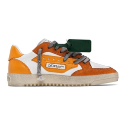 Orange & White 5.0 Sneakers 231607M237072