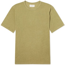 Officine Generale Pigment Dyed Linen T-Shirt Cardamome