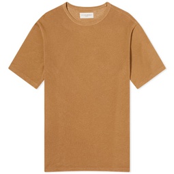 Officine Generale Pigment Dyed Linen T-Shirt Cigar