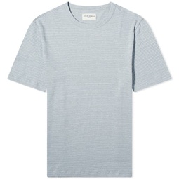 Officine Generale Multi Mini Stripe T-Shirt Silver Grey & Elephant Grey