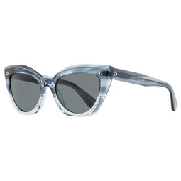 womens laiya cat eye sunglasses ov5452s 170287 blue dusk 55mm