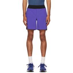 Black & Purple Lightweight Shorts 222585M193003