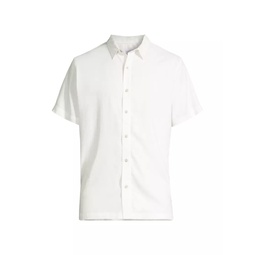 Stretch Linen Short-Sleeve Shirt