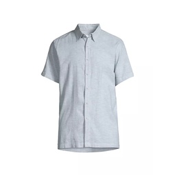 Chambray Linen-Blend Shirt