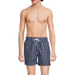 Geo Pineapple Print Swim Shorts