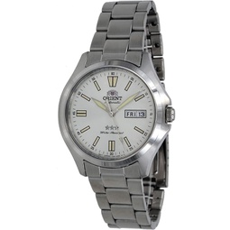 Orient RA-AB0F12S Mens Stainless Steel 3 Star White Dial Luminous Index Day Date Automatic Watch