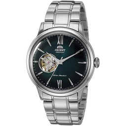 Orient Mens Helios Stainless Steel Japanese-Automatic / Hand Winding Open-Heart Display