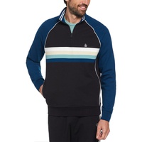 1/4 zip color block stripe shirt