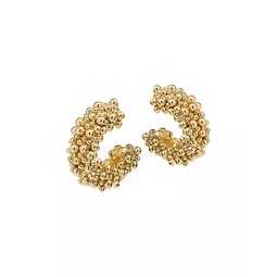 Goldtone Bubbles Hoop Earrings
