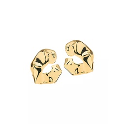 Box Goldtone Hoop Earrings