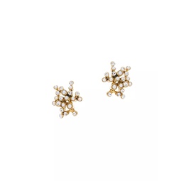 Turbillion Goldtone & Glass Crystal Earrings