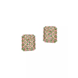 Disco Goldtone & Glass Crystal Earrings