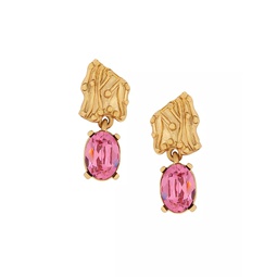 Goldtone & Glass Crystal Drop Earrings