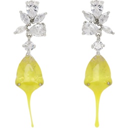 SSENSE Exclusive Silver & Yellow Flower Dip Earrings 241016F022000