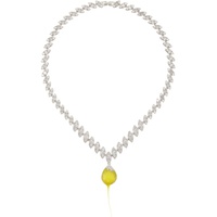 SSENSE Exclusive Silver & Yellow Diamond Dip Necklace 241016F023000