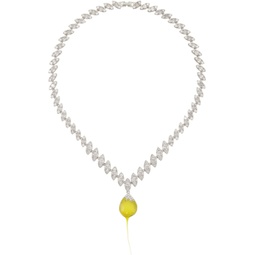 SSENSE Exclusive Silver & Yellow Diamond Dip Necklace 241016F023000