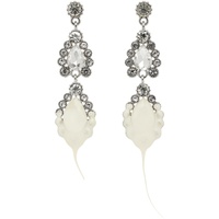 Silver & White Diamond Drop Earrings 232016F022003