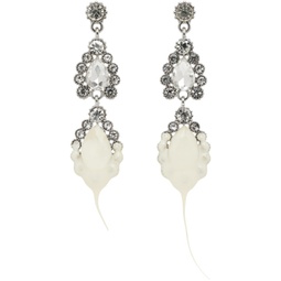 Silver & White Diamond Drop Earrings 232016F022003