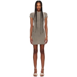 Taupe Fitted Minidress 241016F052015