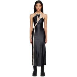 Black Strappy Maxi Dress 231016F055005