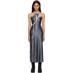 Blue Strappy Maxi Dress 231016F055011