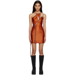 Orange Strappy Maxi Dress 231016F052007