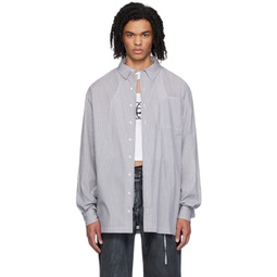 Gray Oversized Shirt 241016M192001