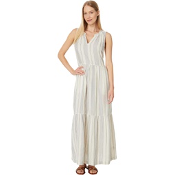 Womens PACT Coastal Double Gauze Ruffle Maxi Dress