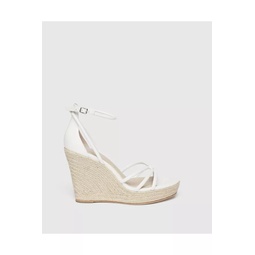 Tami Wedge - White Leather