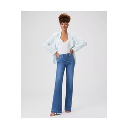 Leenah Exposed Button Fly Wide Leg Jean