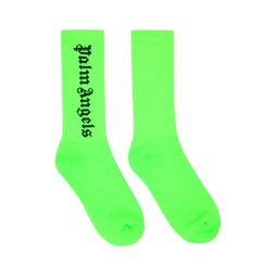 Green Gothic Logo Socks 241695M220008