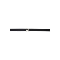 Black Leather Monogram Belt 241695M131004