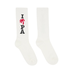 White Jacquard Socks 231695M220007