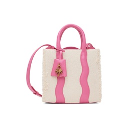 White   Pink Leather Tote 231695F049001