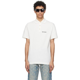 Off White Embroidered Polo 241695M212004