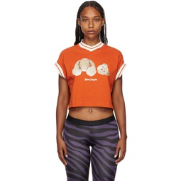Orange Print T Shirt 222695F110051