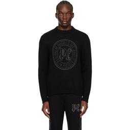 Black Milano Stud Sweater 241695M204001