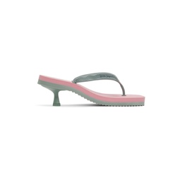 Pink   Blue Flip Flop Heeled Sandals 221695F125004