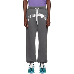 Gray Curved Lounge Pants 222695M190001