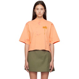 Orange Painted T Shirt 231695F110064