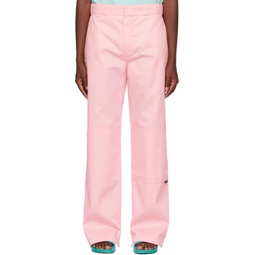 Pink Reversed Waistband Trousers 231695M191004